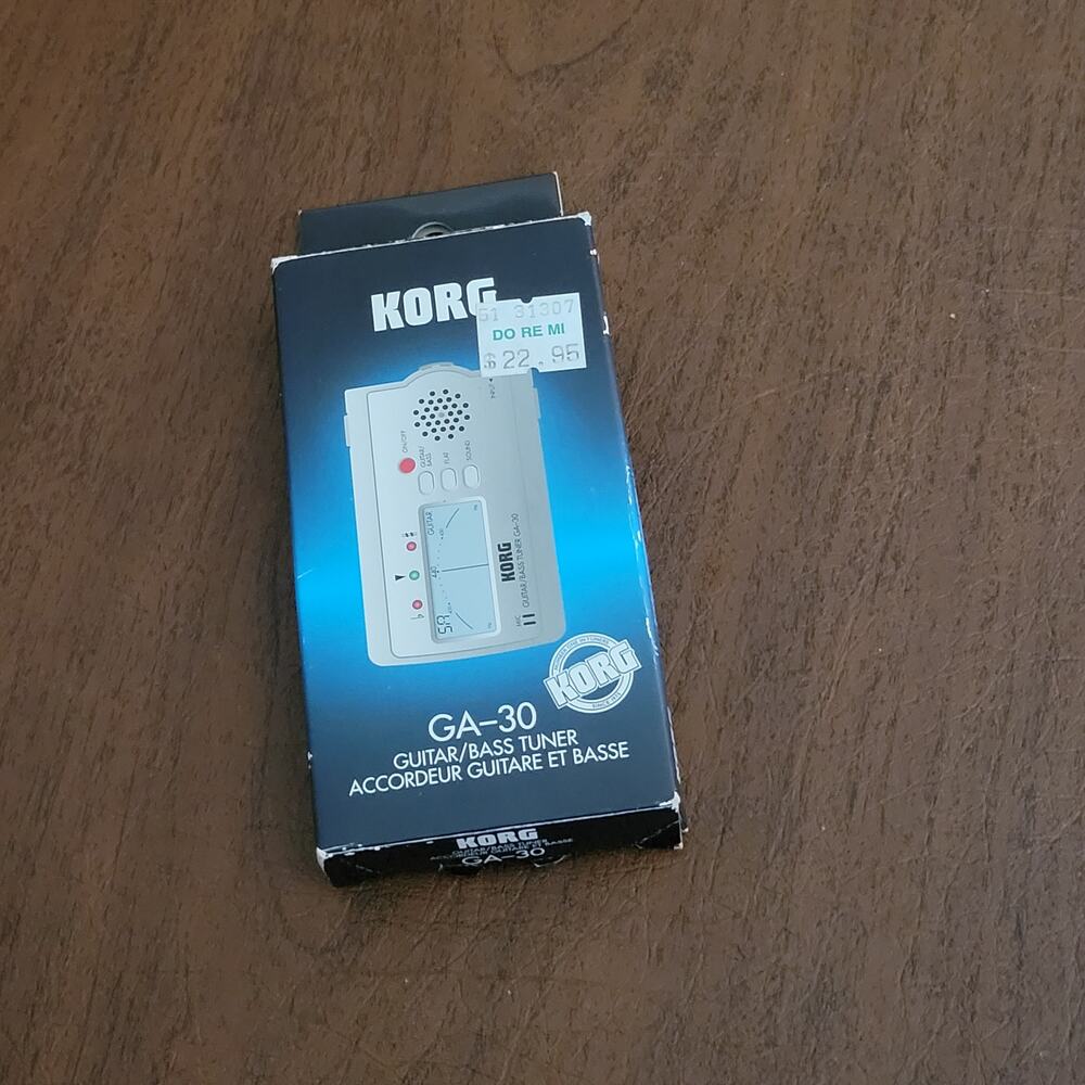 Korg GA30 Ultra Compact Guitar and Bass Tuner. New, open box